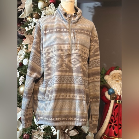 Billabong Men's Gray and Cream Zip Up Pullover/Fleece - Picture 2 of 5